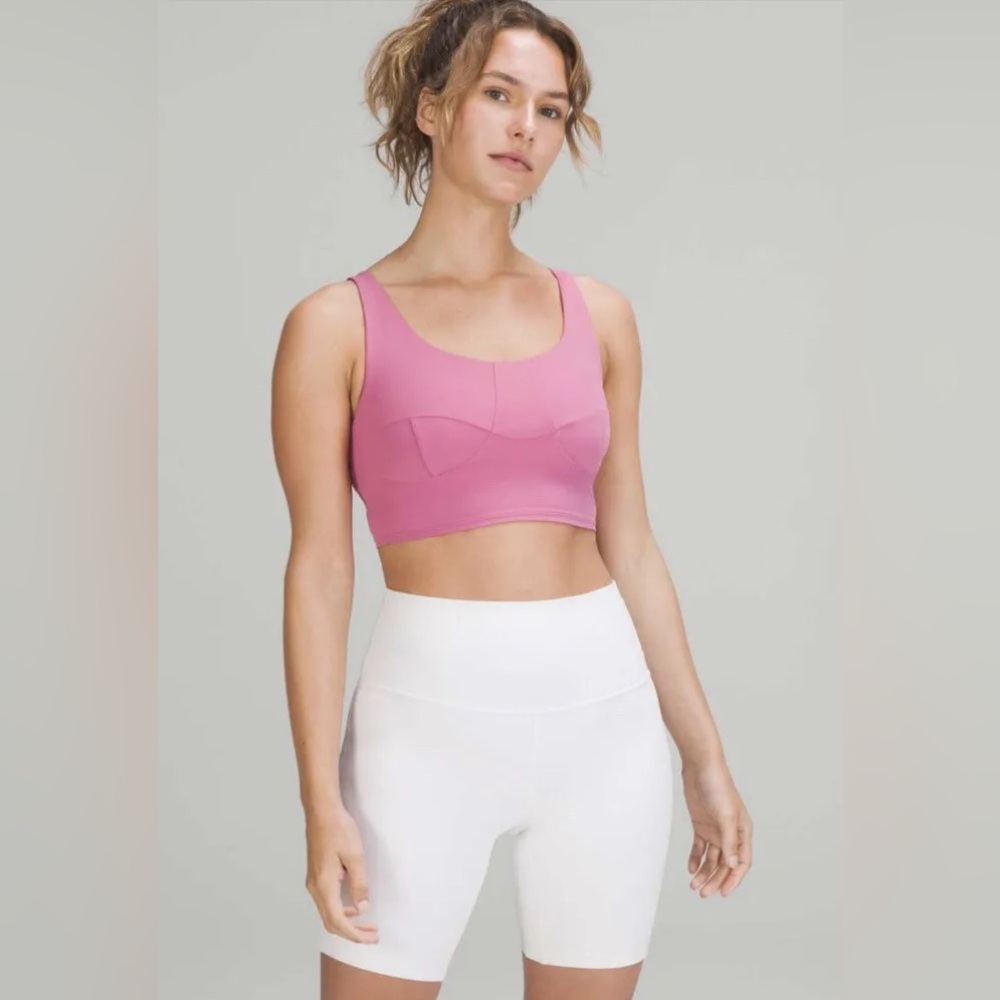 Rare Lululemon Nulu Front-Darting Yoga Bra padded Support B/C Cup - size 6 pink - Picture 1 of 12